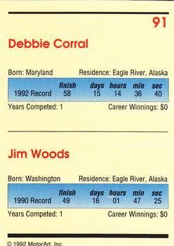1992 MotorArt Iditarod Sled Dog Race #91 Debbie Corral / Jim Wood Back